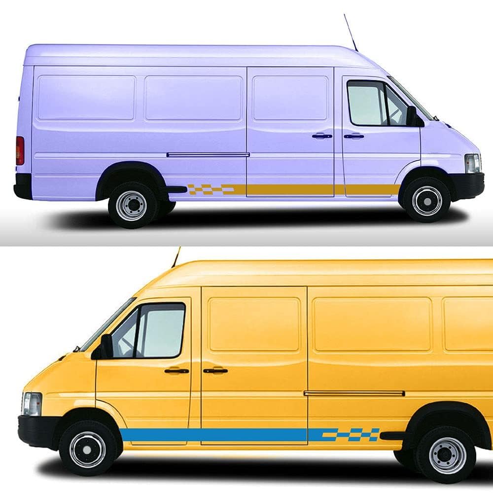 LzDQF Car Side Skirt Stickers stripe decal Decals,For VW LT35 Car Door Side Skirt Sticker Auto Body Decor Decals.,Yellow