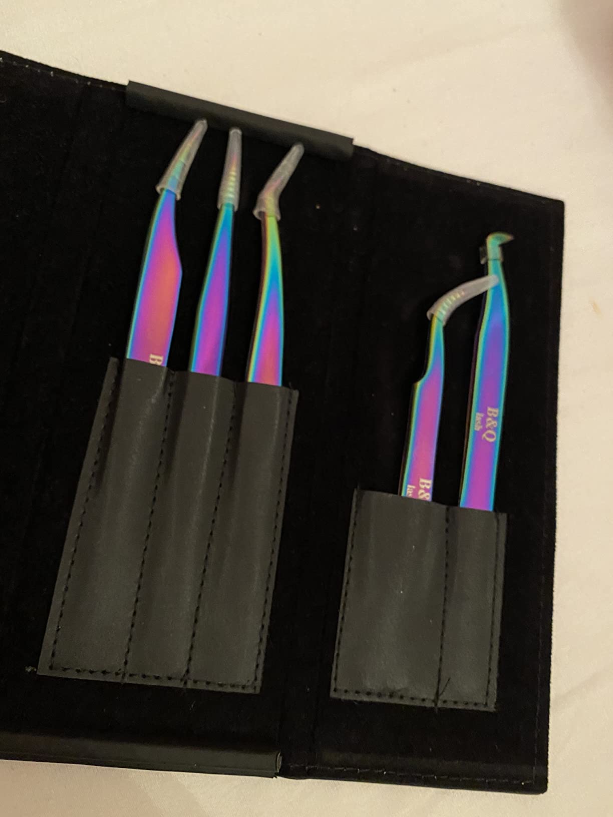 Beauty7 Wimpernpinzette Gebogen – Edelstahl, 11,7 Cm, Mit Etui, Für Wimpernverlängerung & Feinarbeiten