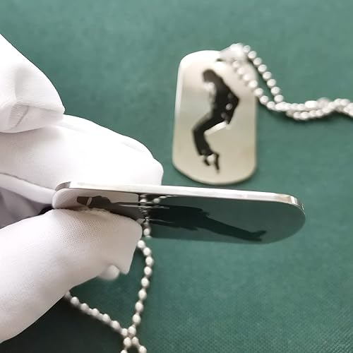 Miniatura 10 de MJ Jackson - Collar y pulsera para fanáticos de MJ Michael para hombres y niños, joyería colgante de colección conmemorativa