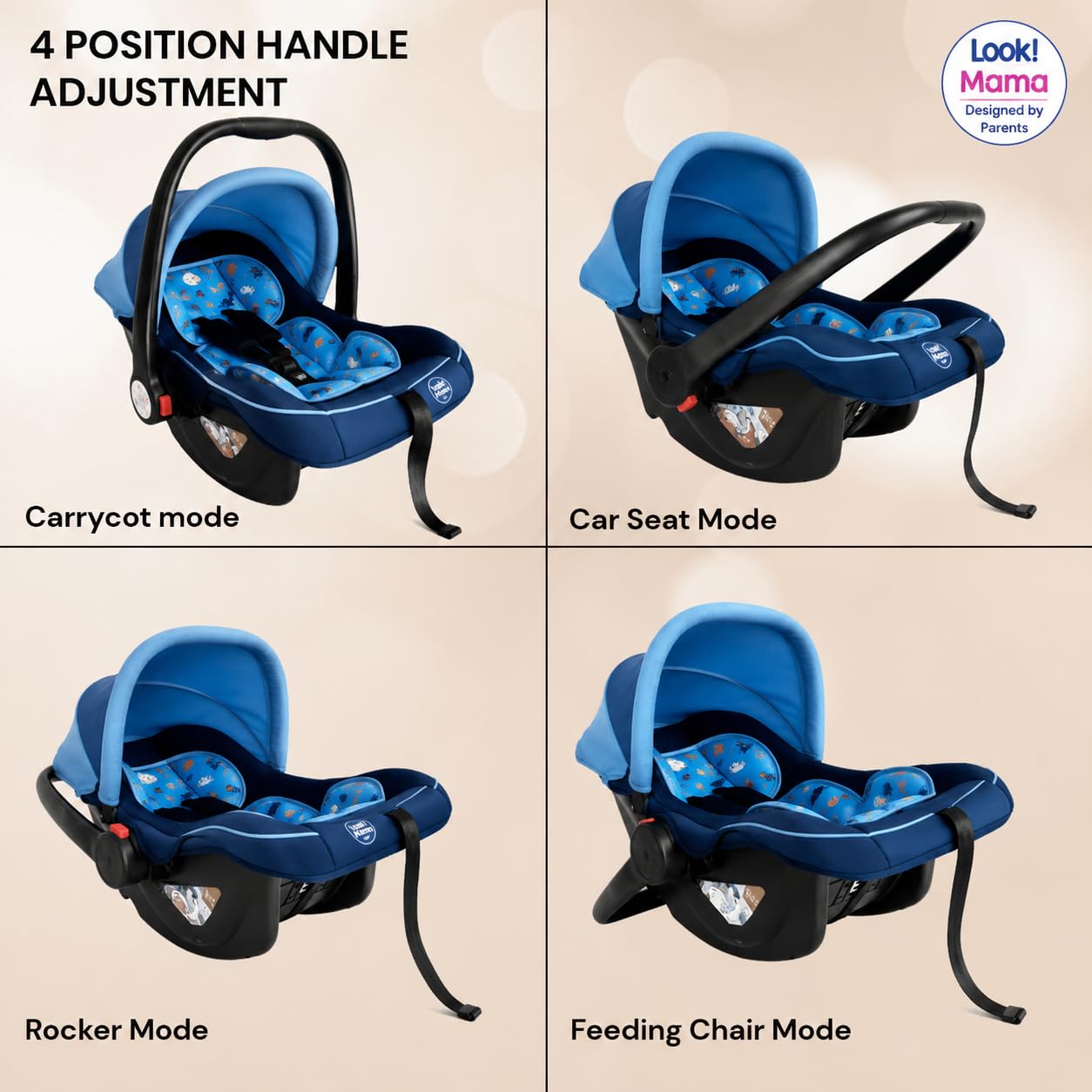 MEDITIVE Look Mama Baby Carry Cot - 4 in 1 -3