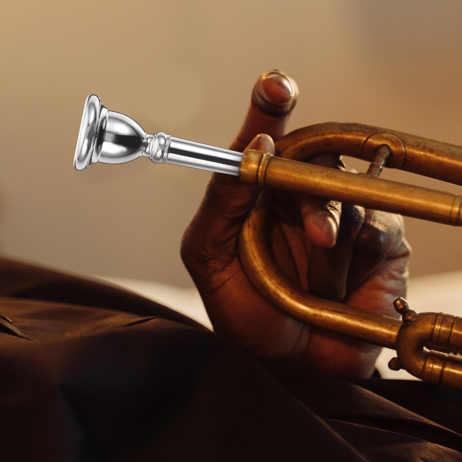 Euphonium Mundstück aus Kupfer Silberfarben Verschleißfest Rostfrei Ersatzteil für Professionelle und Anfänger Musikinstrumentenzubehör für Präzisen Klang