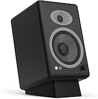 Vista 9 de HumanCentric Soporte de altavoz de escritorio para altavoces medianos, elevador en ángulo de silicona antivibración para computadora, estantería