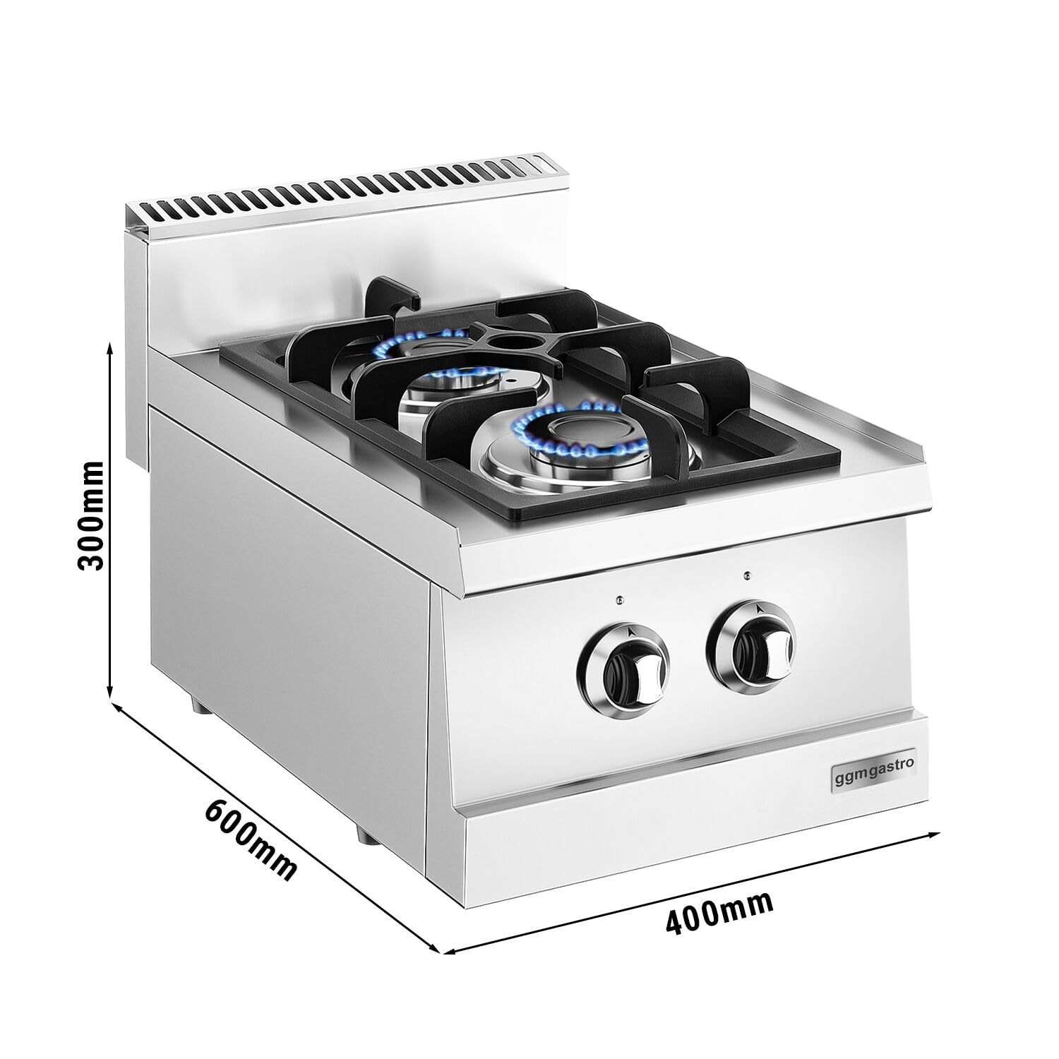 GGM Gastro | GHK4632 | Gasherd - 6,5 kW - 2 Brenner