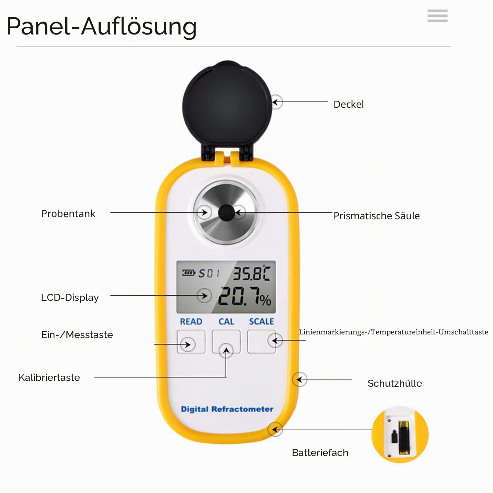 Digitales Alkohol-Refraktometer 0–80 °C Zur Messung der Baijiu-Konzentration – Keine Batterie Im Lieferumfang Enthalten – Inklusive PE-Beutel-Verpackung