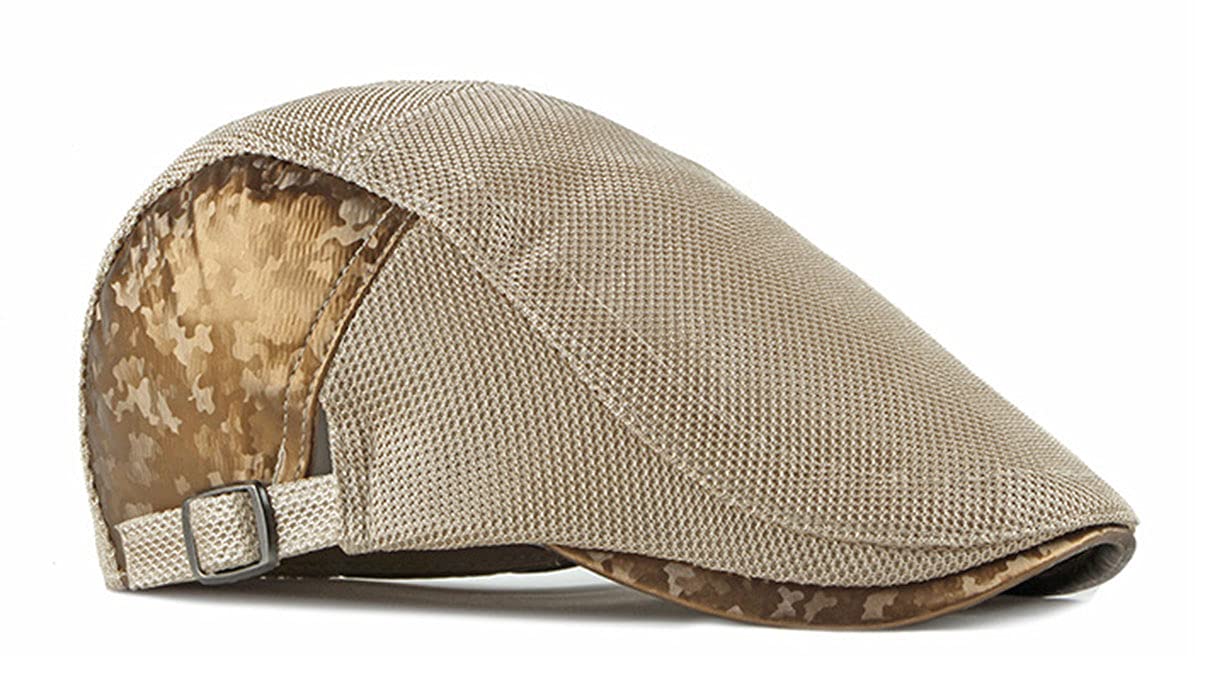 Maxpetus Man's Flat Cap Breathable Summer Beret Newsboy Cap Driving Cap (Blue)