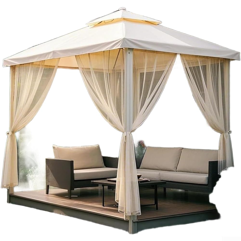 QuivyLivy Outdoor Mesh Curtain, Pergola Privacy Screen, Gazebo Side Panels, Rod Pocket Drapes, Patio Wind Breaker, Sunshade Netting Fabric, Backyard Porch(250cm Black)
