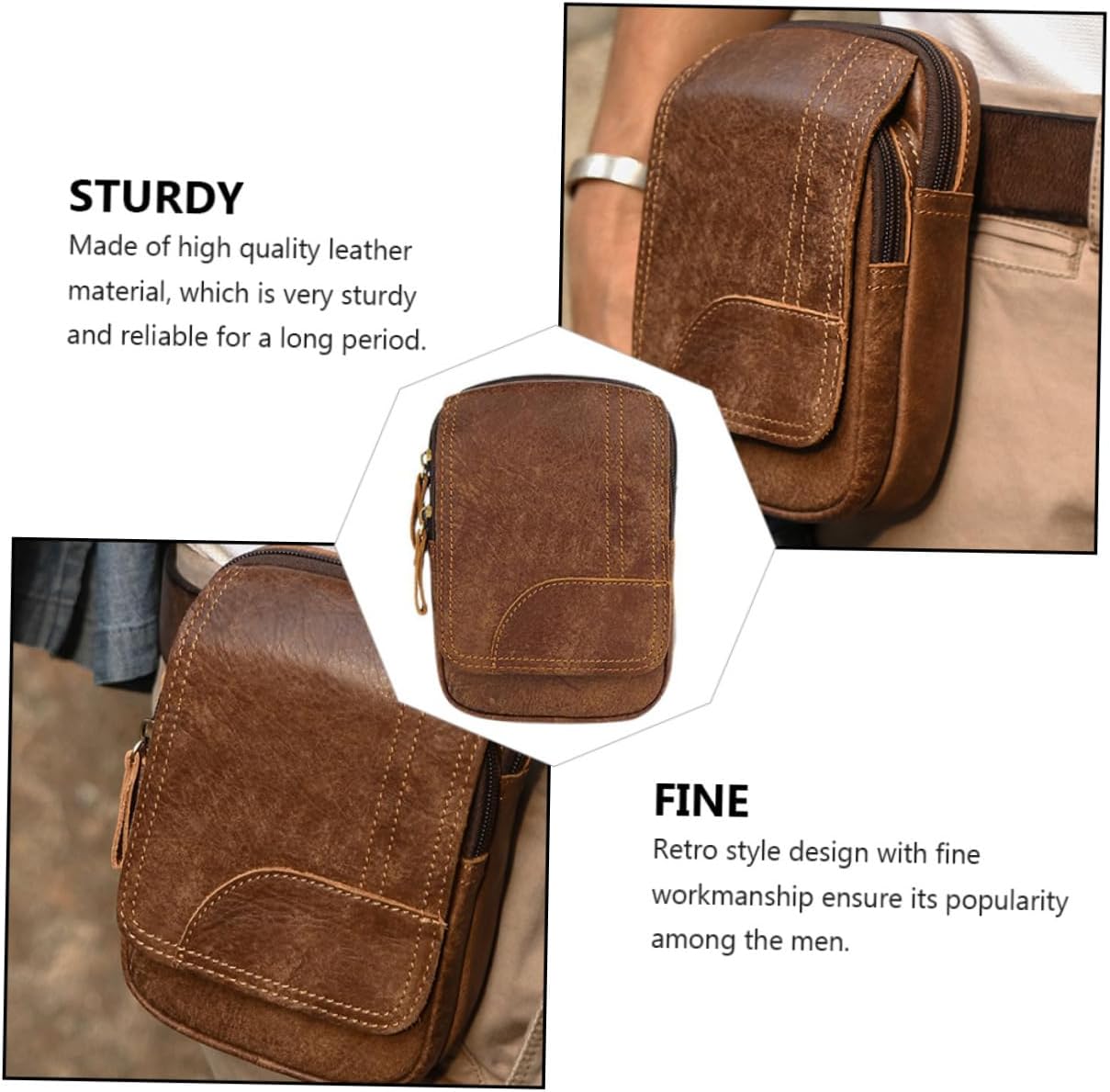 Retro Style Waist Bag Men's Small Crossbody Bag Outdoor Sports Waist Pouch