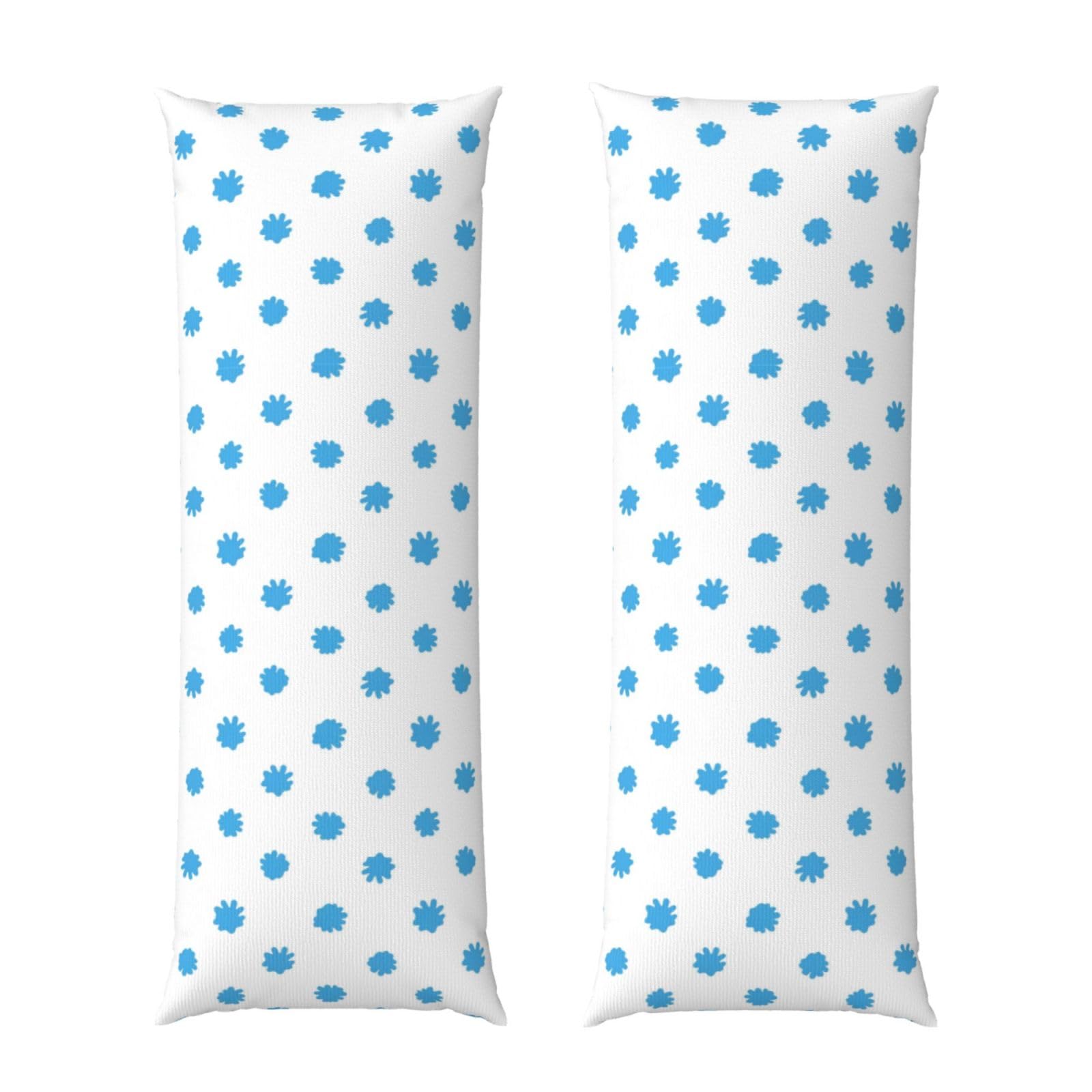 Body Pillow Protector 20x60 Light Blue Animal Cow Print, Ultra Soft Zippered Pillow Cover, Breathable Cozy Fabric, Machine Washable for Bed Sofa Couch