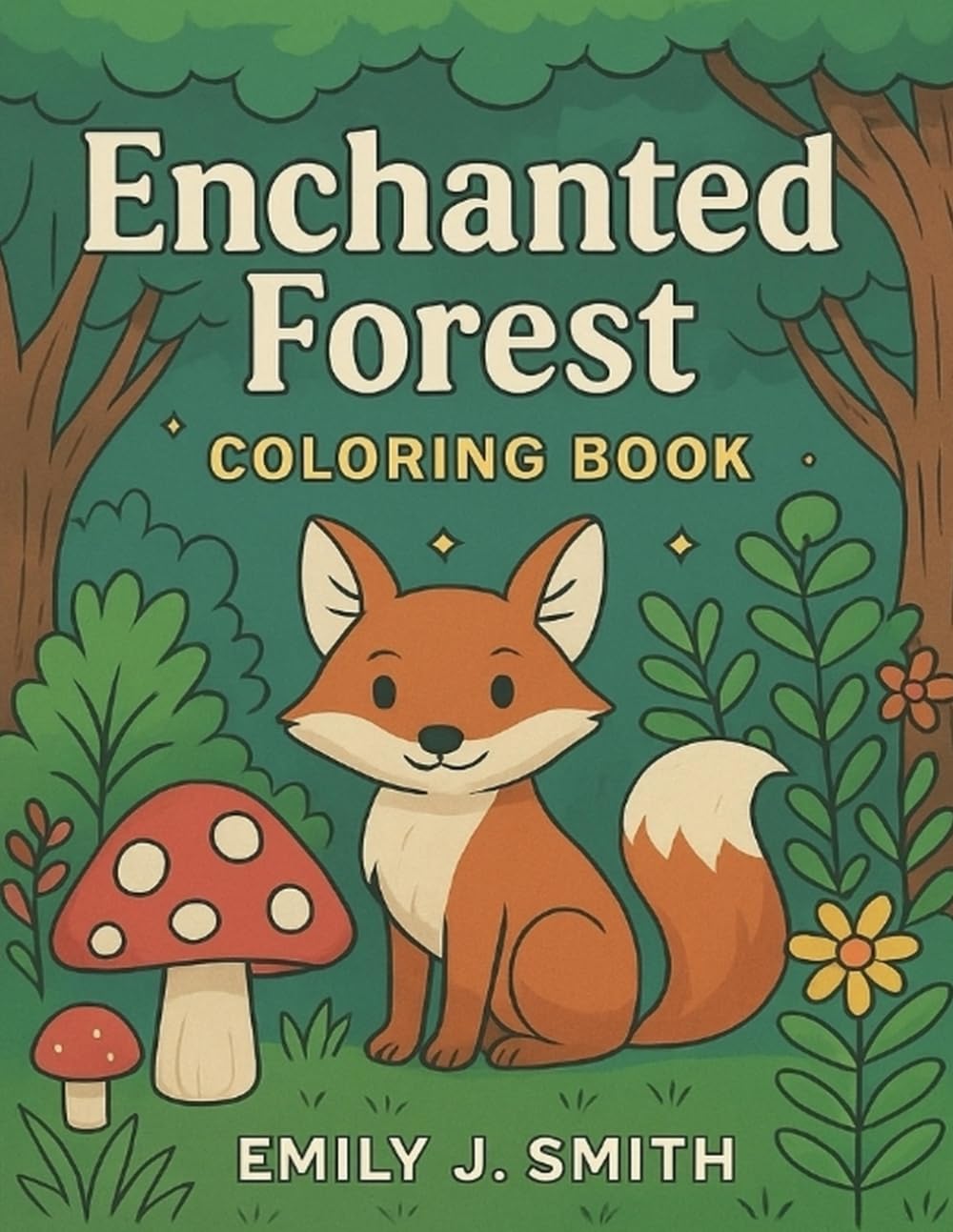 Enchanted Forest Coloring Book: 40 Whimsical Pages for Kids