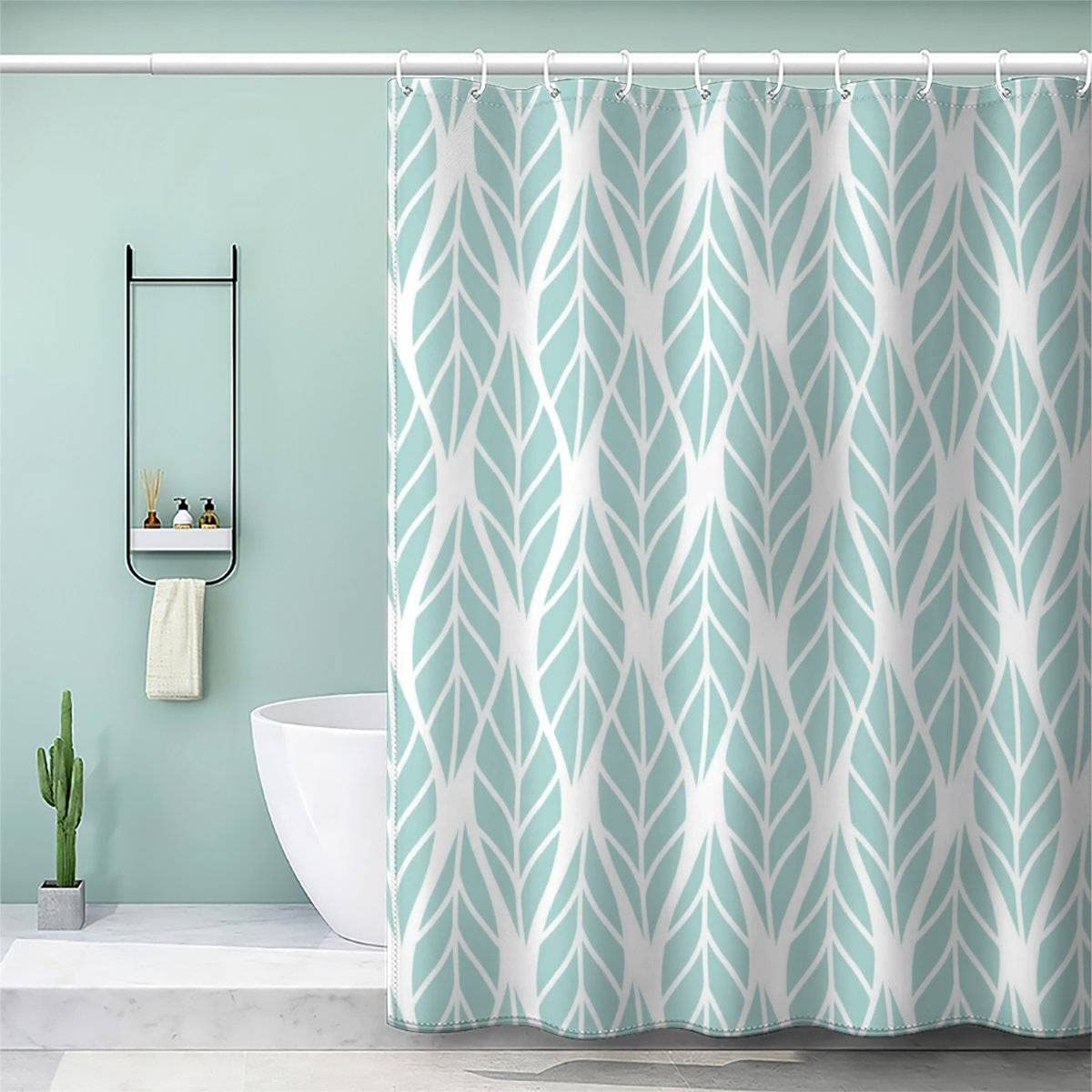 VASENA 3d Shower Curtain Geometry Abstract Art Boho Bathroom Curtain Anti Mould Waterproof Personalized Funky Shower Curtain with Weighted Hem with Hooks 200x200 cm