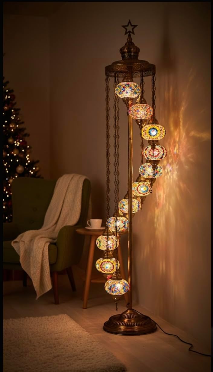 Customizable Biggest Turkish Moroccan Tiffany Floor Lamp