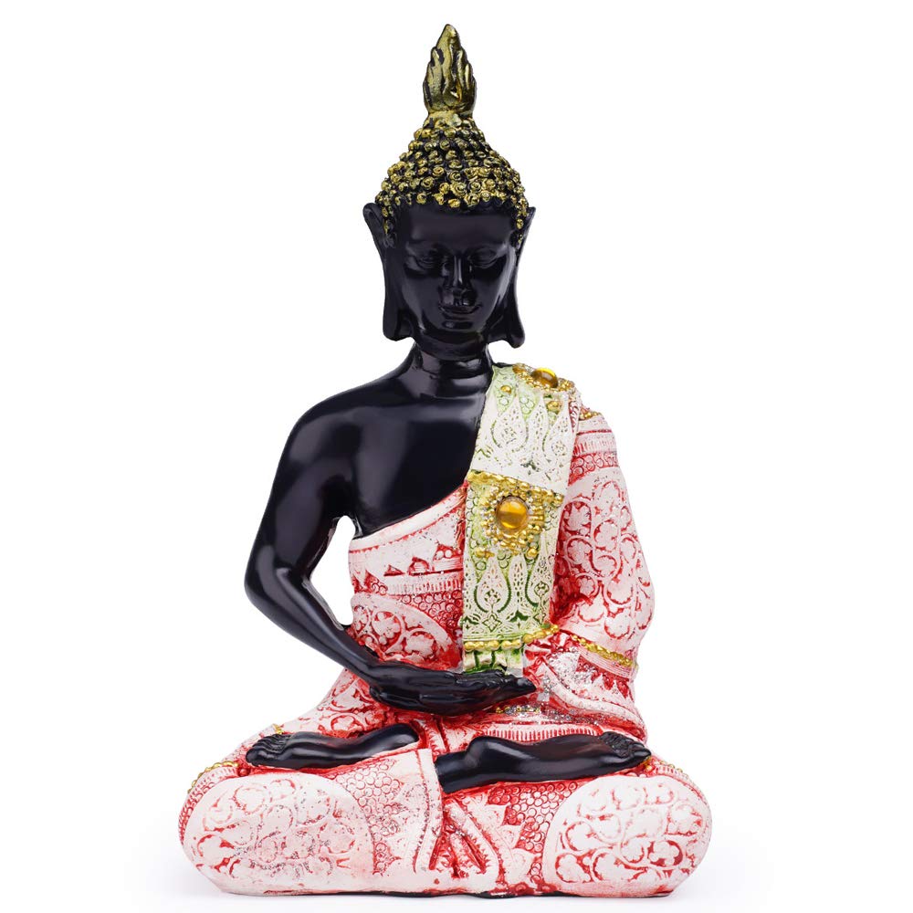 Voanzo Black Thai Buddha Meditating Peace Harmony Statue Home Décor