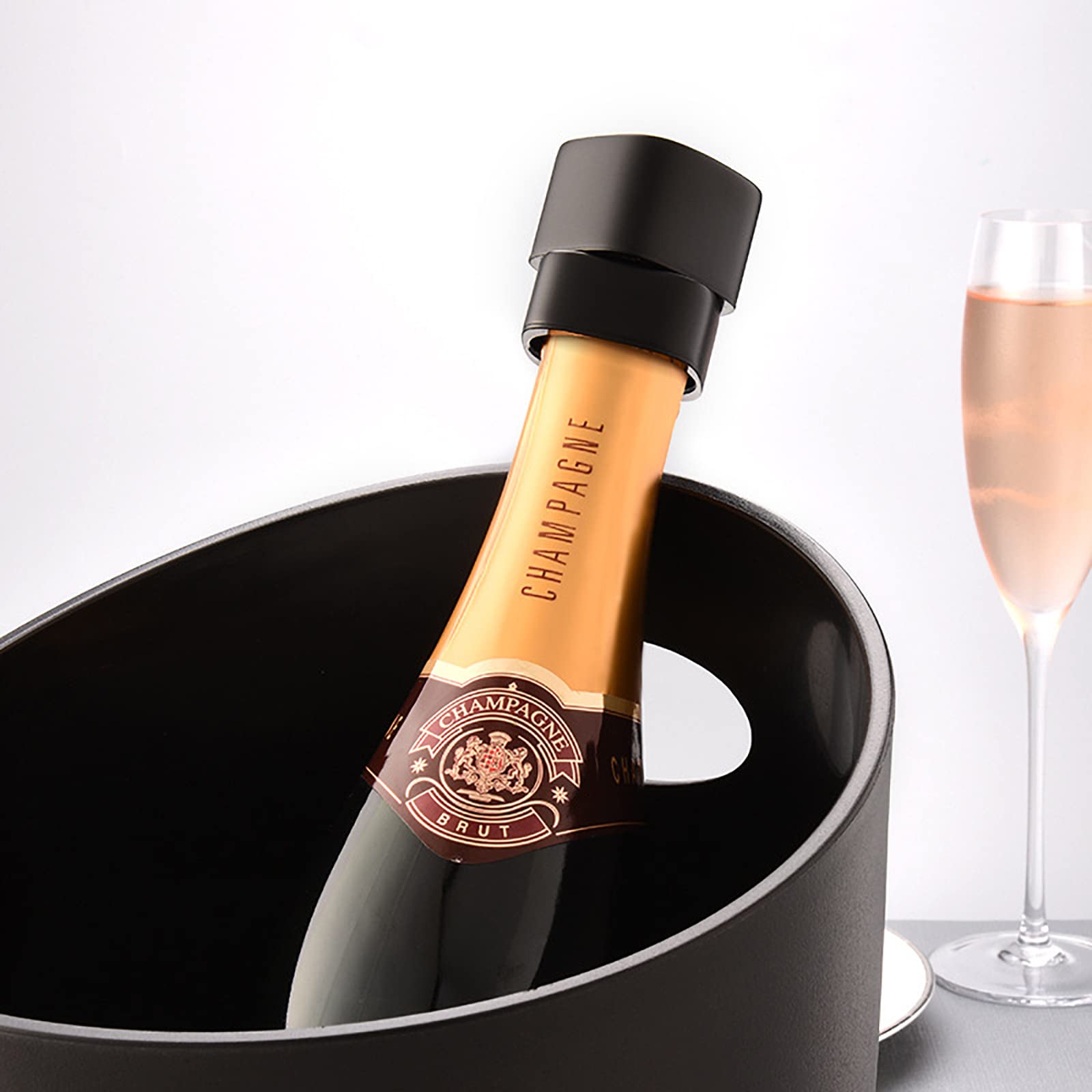 Bouchon De Champagne, Scellant De Bouteille De Champagne Scellé en Silicone, Économiseur Et Scellant De Champagne, Longue Durée Et Durable, Meilleurs Accessoires pour Champagne Mousseux