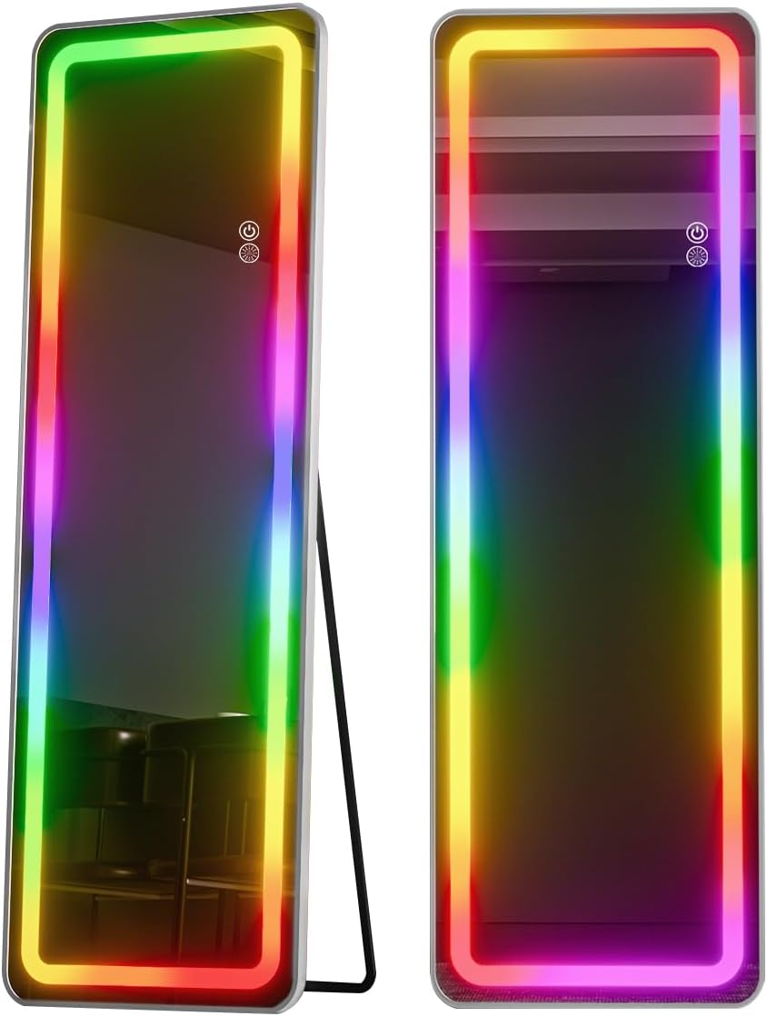 Koonmi Full Length Mirror Door Hanging with LED Lights 48x16 Koonmi Full Length Mirror Door Hanging with LED Lights 48x16