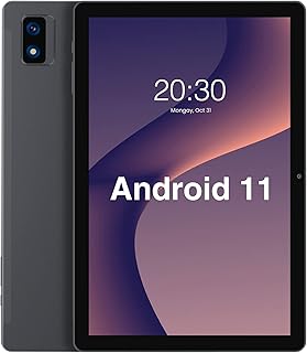 10-Inch Ultra-Thin Android Tablet with New Android 11 OS, 4GB RAM + 64GB ROM, HD Touch Incell Screen,5 + 13MP Dual Camera,Dual Speakers, WiFi, Bluetooth Support, 6000mAh Battery Capacity