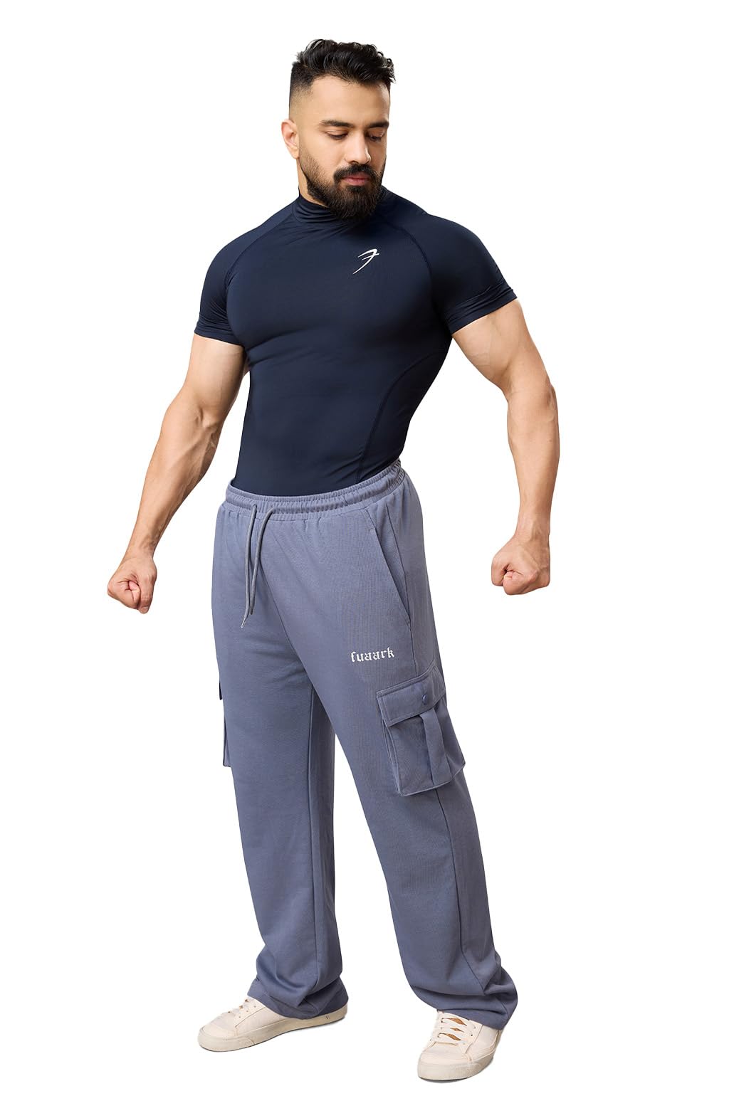 Men Half Sleeves Slim Fit Compression High Neck Sports and Gym Tshirt-image-22