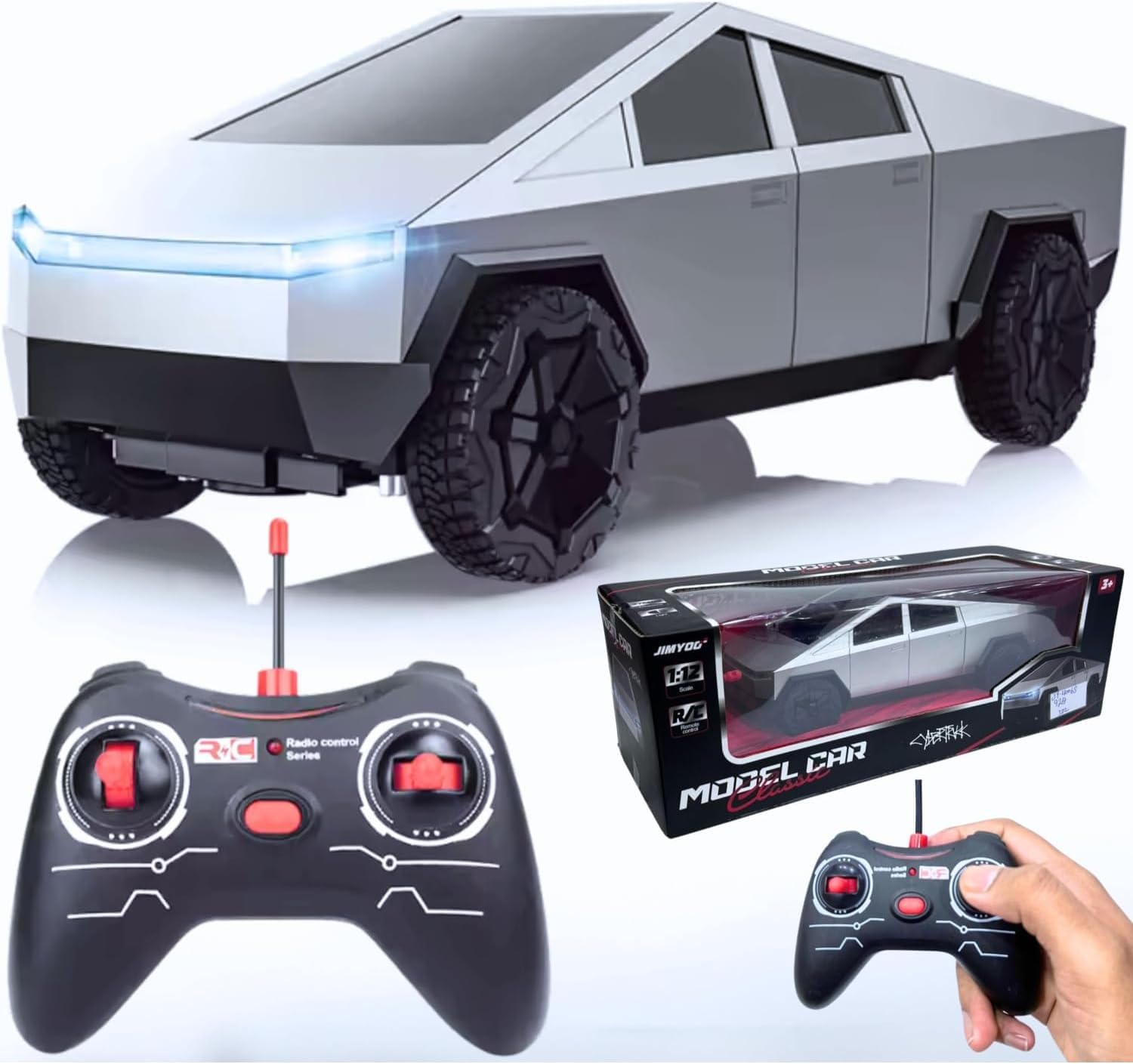 TOYS STORM RC 1:12 Tesla Cybertruck 2.4GHz Radio-Controlled Truck Custom Controller Working Headlights & Taillights, For Kids Play Indoor and OutDoor for Birthday Gifts for Kids