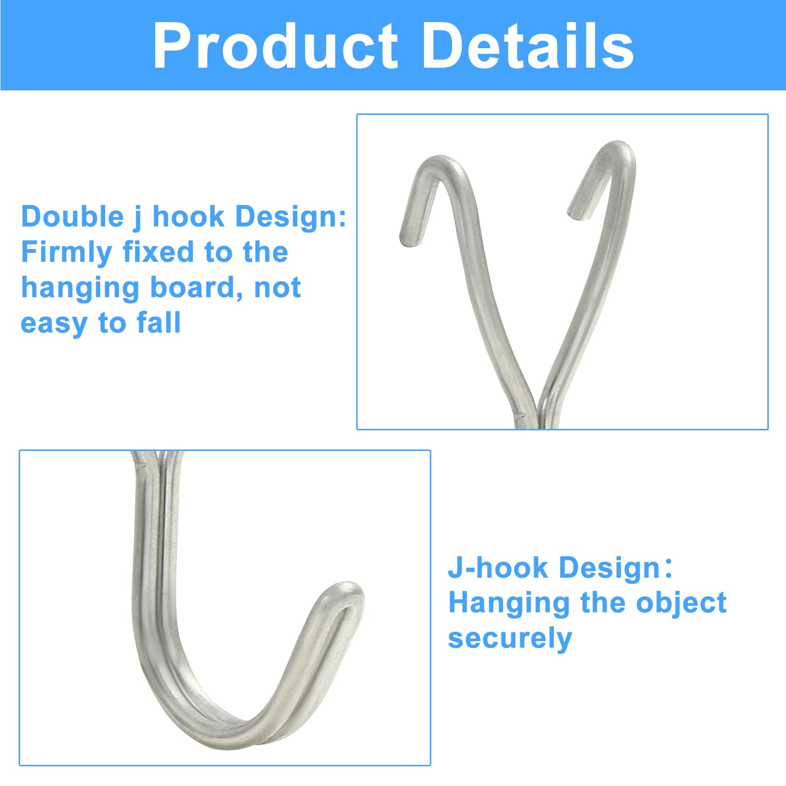 Snapklik.com : LifCratms Pegboard Hooks, 3/4 Inch Silver J Hooks 30 ...