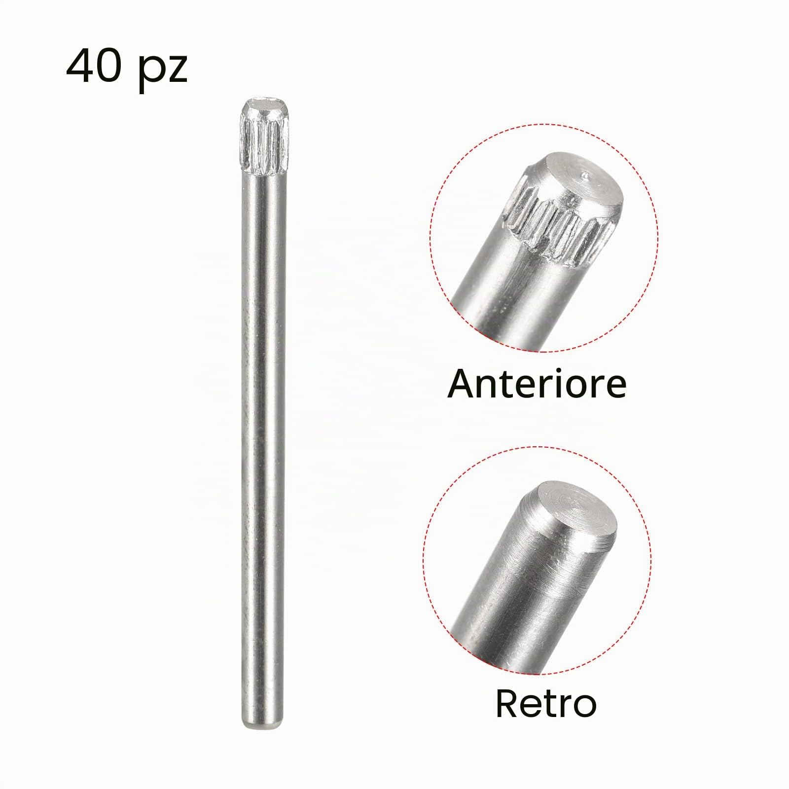 QUARKZMAN 2,1x30mm 304 Spine in Acciaio Inossidabile, 40pz Spina a Testa Scanalata con Estremità Piana, Spina Cilindrica Posizionamento Supporto Letto Scaffale Elementi Fissaggio Ripiani