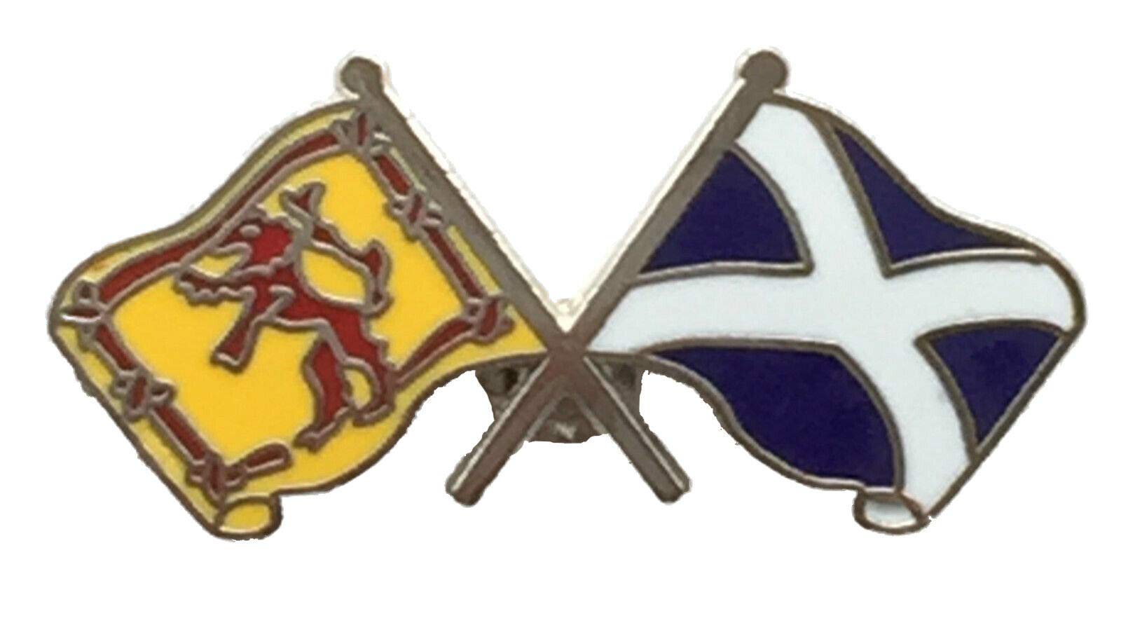 Emblems-Gifts Red White Black Yellow Scotland Lion Rampant Saltire Flags Friendship Courtesy Enamel Lapel Pin Badge