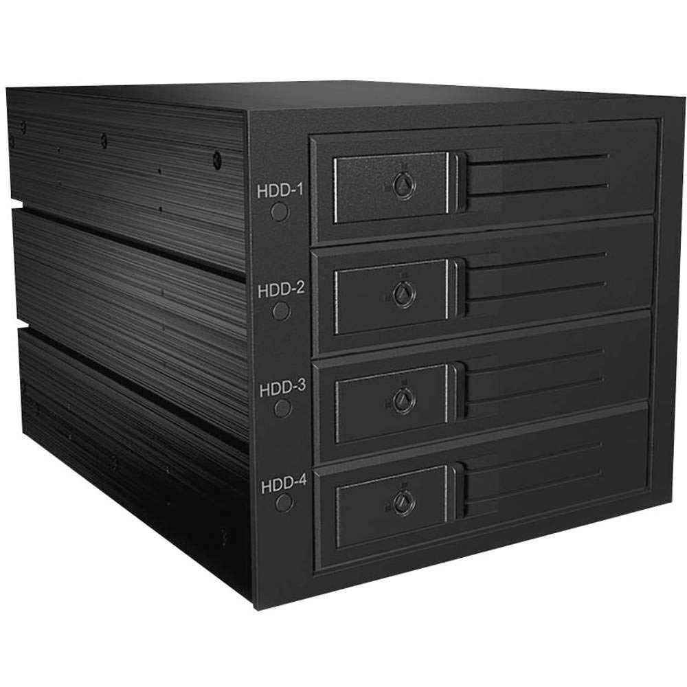 Icy Box IB-564SSK Boîtier pour 4 x Disques durs 3,5" 3 Baies 5,25" SATA/SAS I/II/III Noir