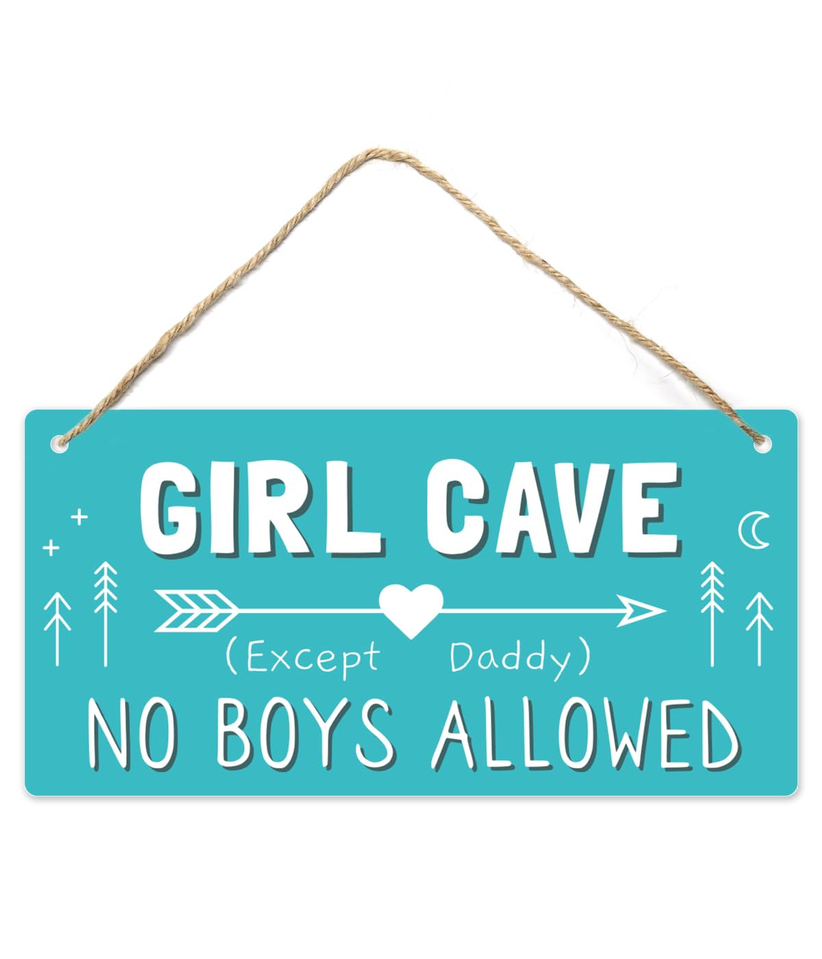 Fun-Plus Girls -Blue Cave Sign, 12″X6″ Pvc Plastic Wall Decoration Hanging Sign, High Precision Printing, Water Proof, Only Room Decor, No Boys Allowed Except Daddy For Bedroom