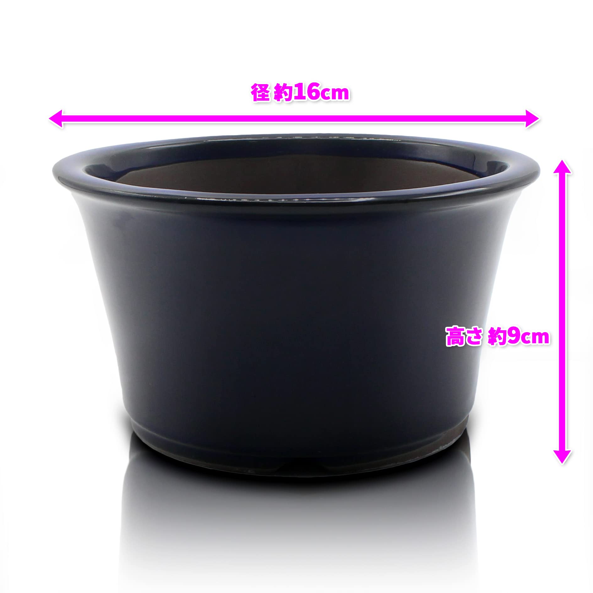 【中国古盆器】 海鼠釉外縁丸鉢33㎝ 青灰色 陶器製 丸型　植木鉢　盆栽蜂 中国古盆器】 海鼠釉外縁丸鉢33㎝ 青灰色 陶器製 丸