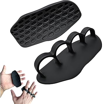 CartHome Silicone 2 Pcs Gym Weight Lifting Grips, Black Gym Gloves Suitable Weightlifting Powerlifting Strength Training Resistance Training - image, photos