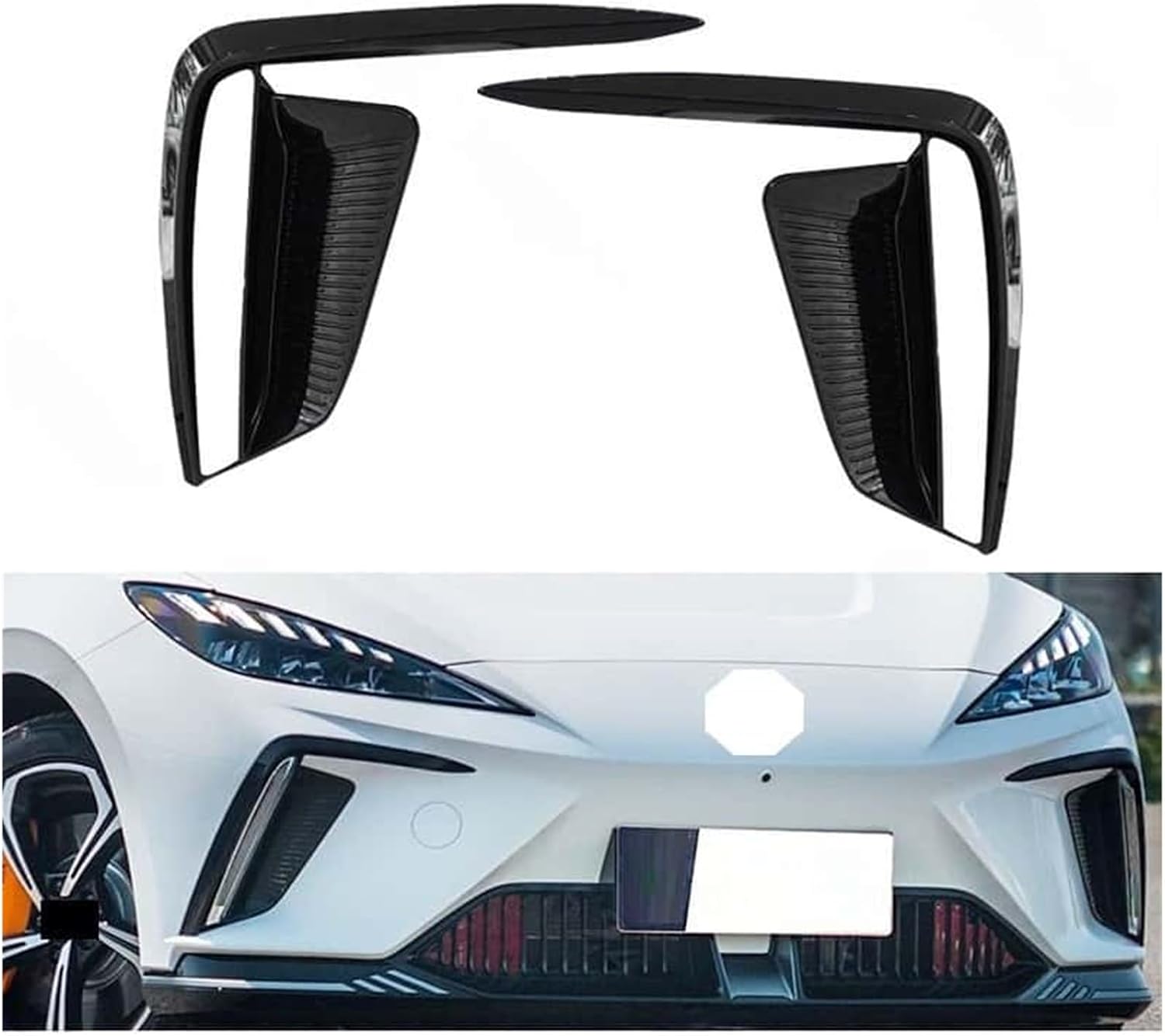 Front Bumper Fog Light Frame Cover Compatible For MG 4 MG4 EV MuLan 2022-2023 Lamp Foglight(Low Left)