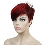 Short Asymmetry Side Bang Straight Wig Full Synthetic Wigs 6 inches