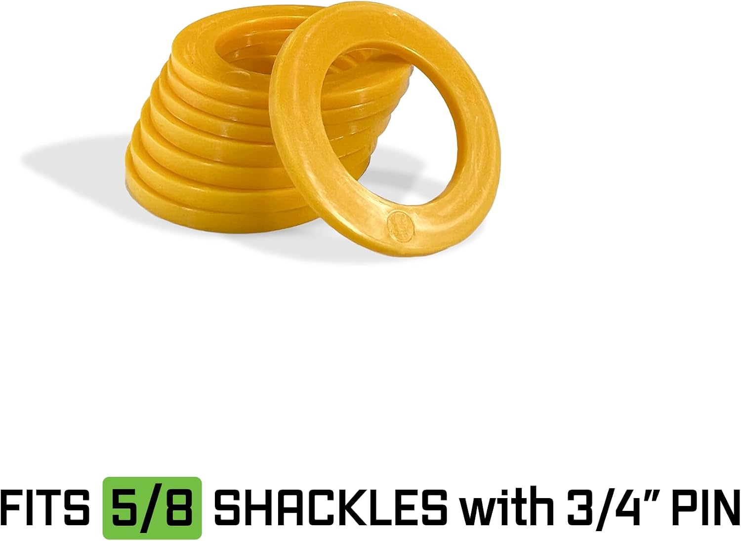 Moose Knuckle Offroad Rattle Rings Washers | Nylon Recovery 5/8" Shackle Isolators | Soft Shackle Recovery Accessories Spacers Fits 3/4" Pin - Detonator Yellow