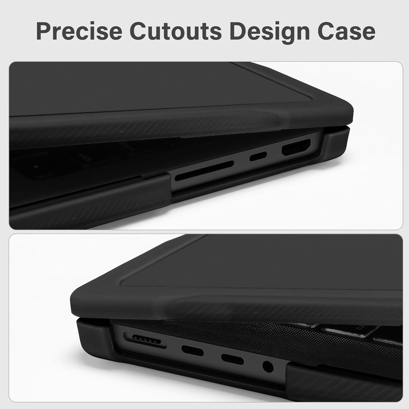MOSISO Funda Compatible con MacBook Pro 16 Pulgadas 2025 2024-2021 M4 M3 M2 M1 A3403 A3186 A2991 A2780 A2485, TPU Bumper Antirayaduras&Antihuellas Dactilares Carcasa Dura&Teclado&Tipo C, Negro