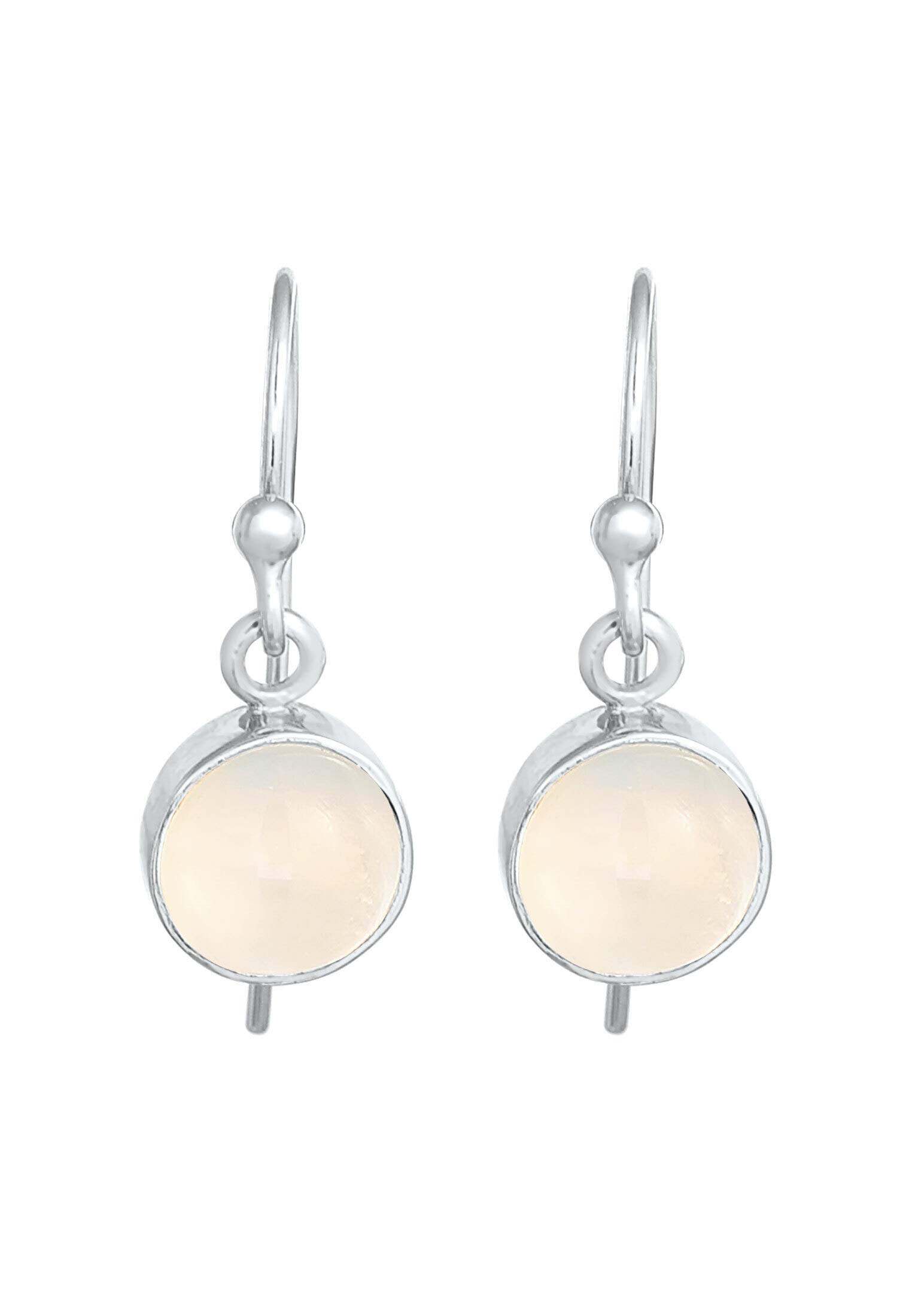 Elli Damen-Ohrringe Mondstein Moon Astro Basic Trend Edelstein weiß silber 925
