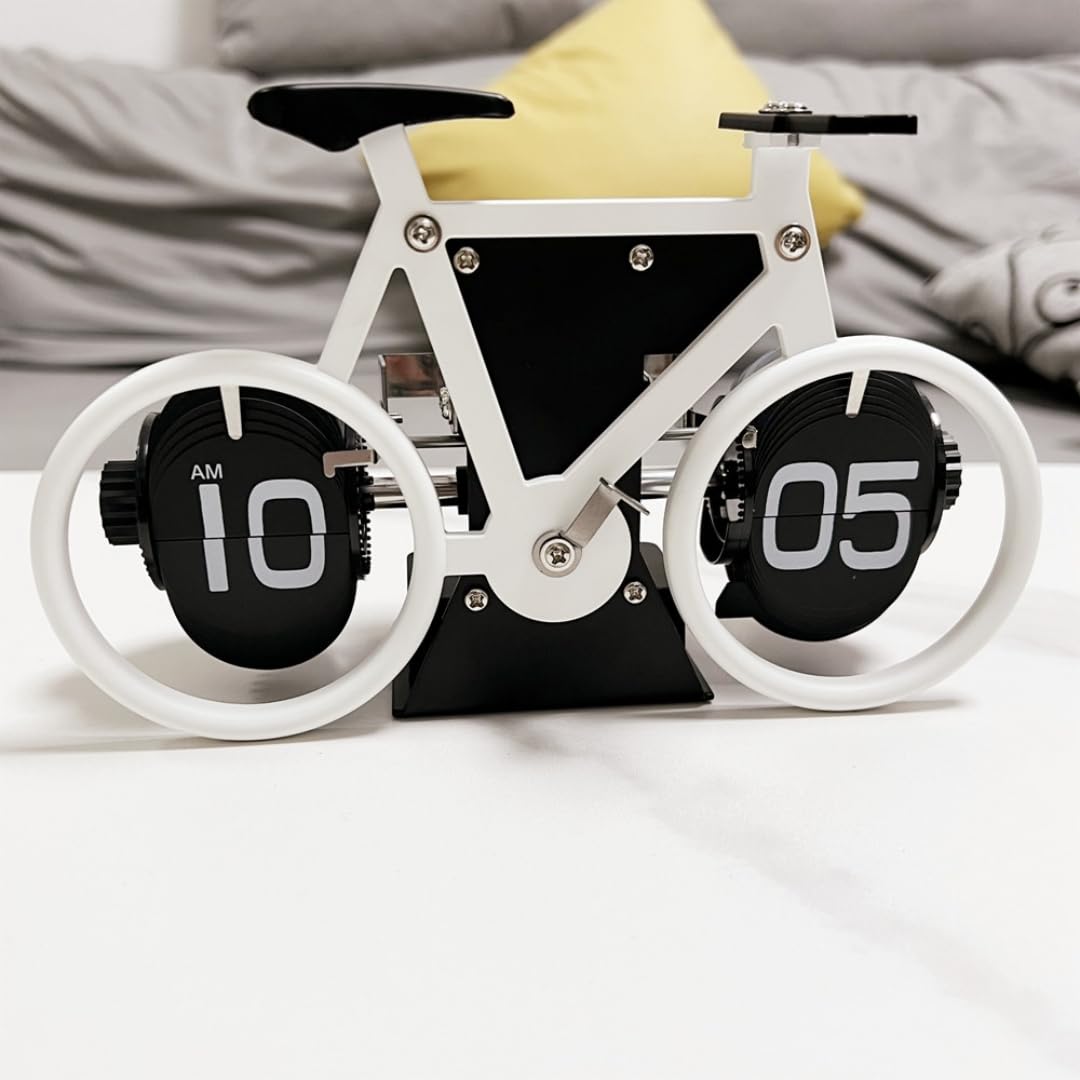 Amazon.co.jp: loyfreeyo 置き時計 フリップクロック 自転車型フリップ