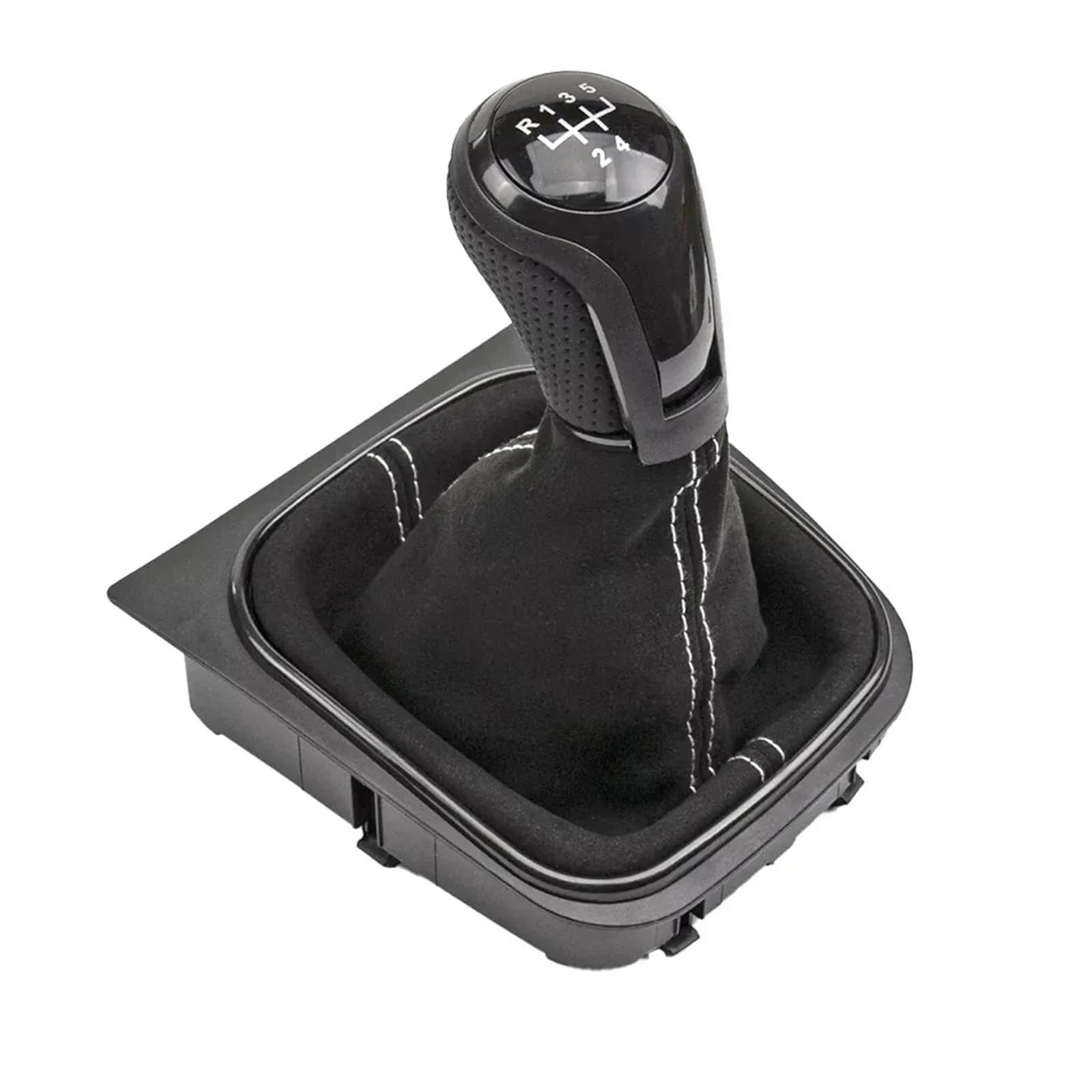 tusgt Knob Manual for Golf 5 MK5 for 6 MK6 Gear Shift Knob Car Speed with Gaiter(5 Speed-White)