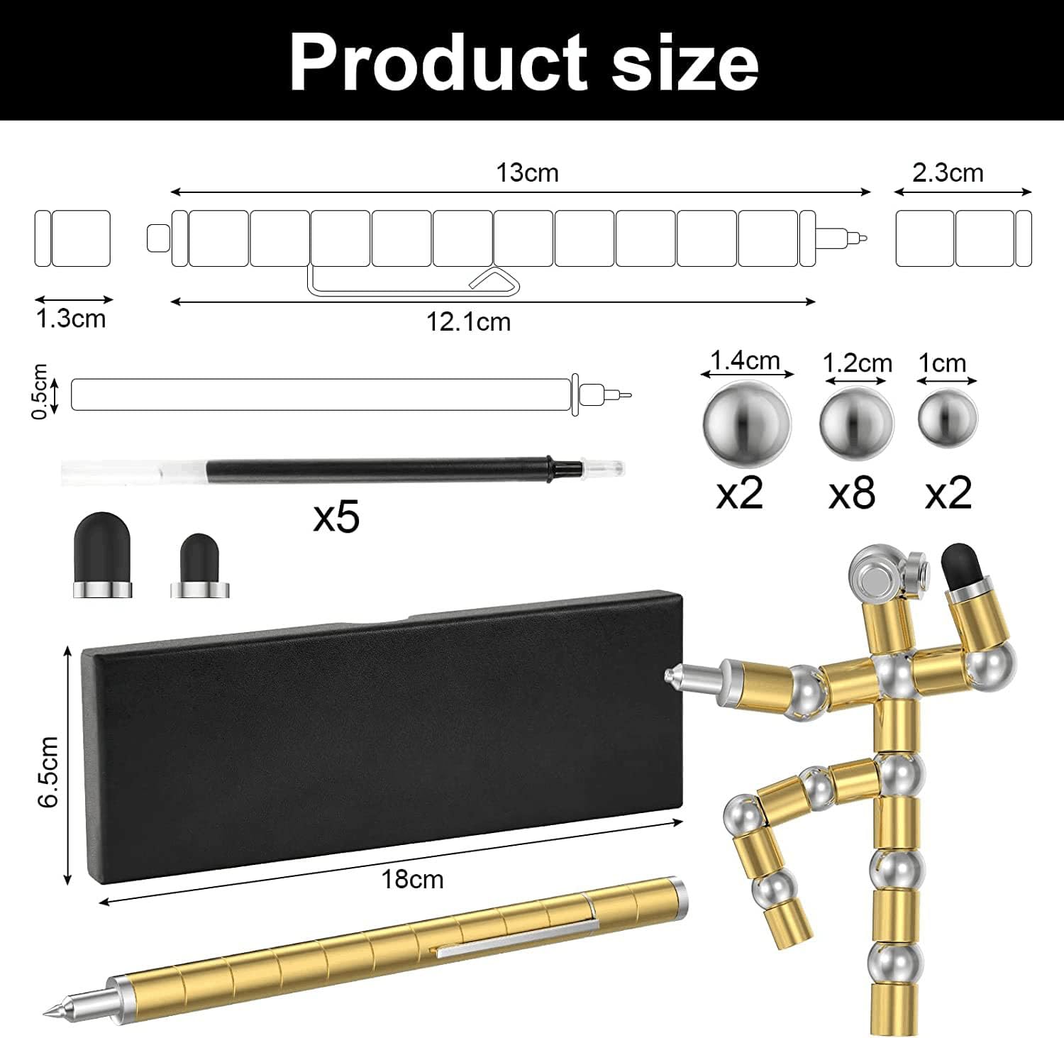 OSDUE Festa del Papa Idee Regalo, Penna Fidget Regalo Uomo Bambini, Multifunzione Penna Magnetica Regalo, Creativo Decompressione Novità Regalo per Fidanzato Marito, Idee Regalo Pasqua Natale