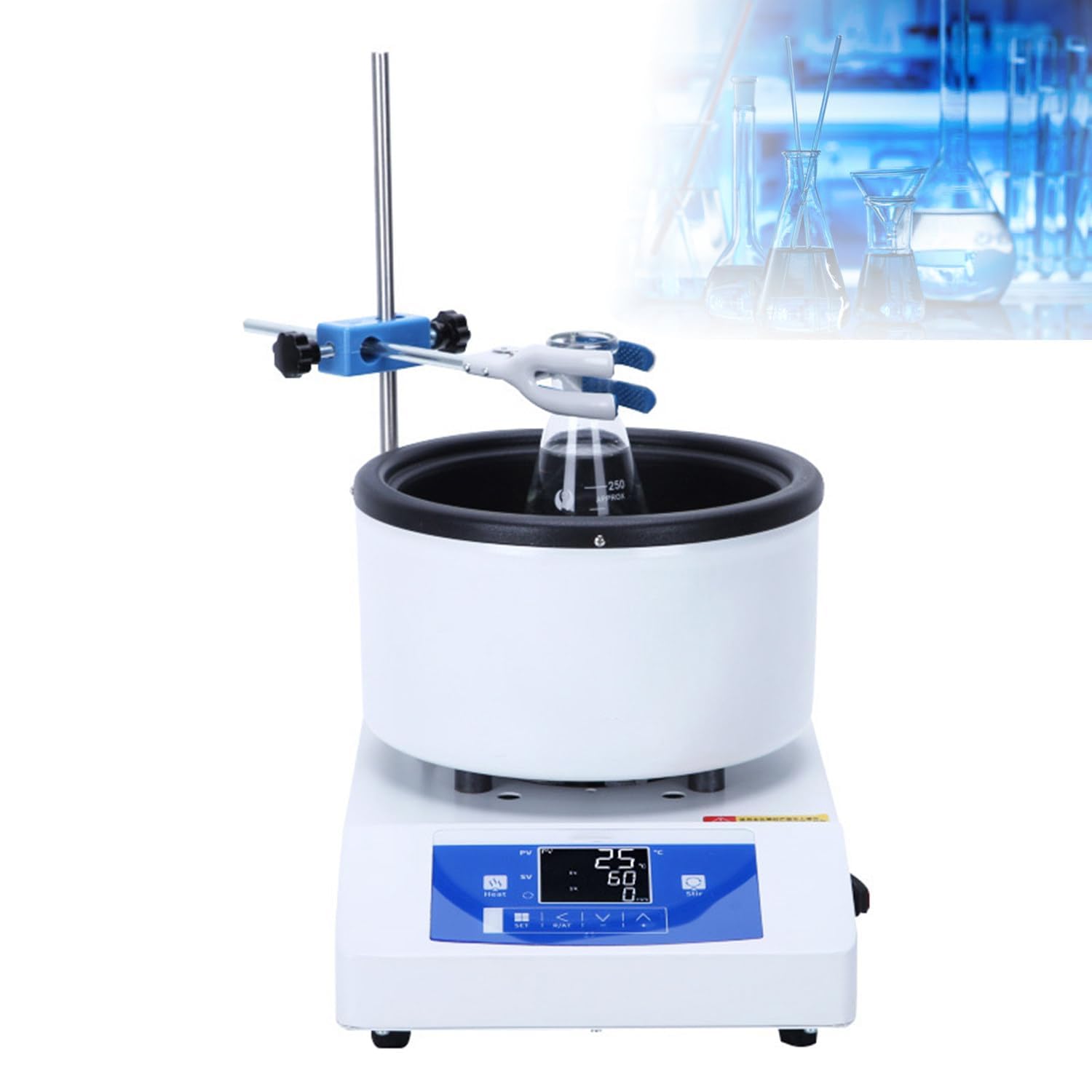 COYEUX Agitador Magnético de 2000 ml, con Rango de Velocidad Ajustable de 50 a 2000 RPM y Control de Temperatura con Pantalla Digital, para baño de Agua y Aceite Digital de Laboratorio.
