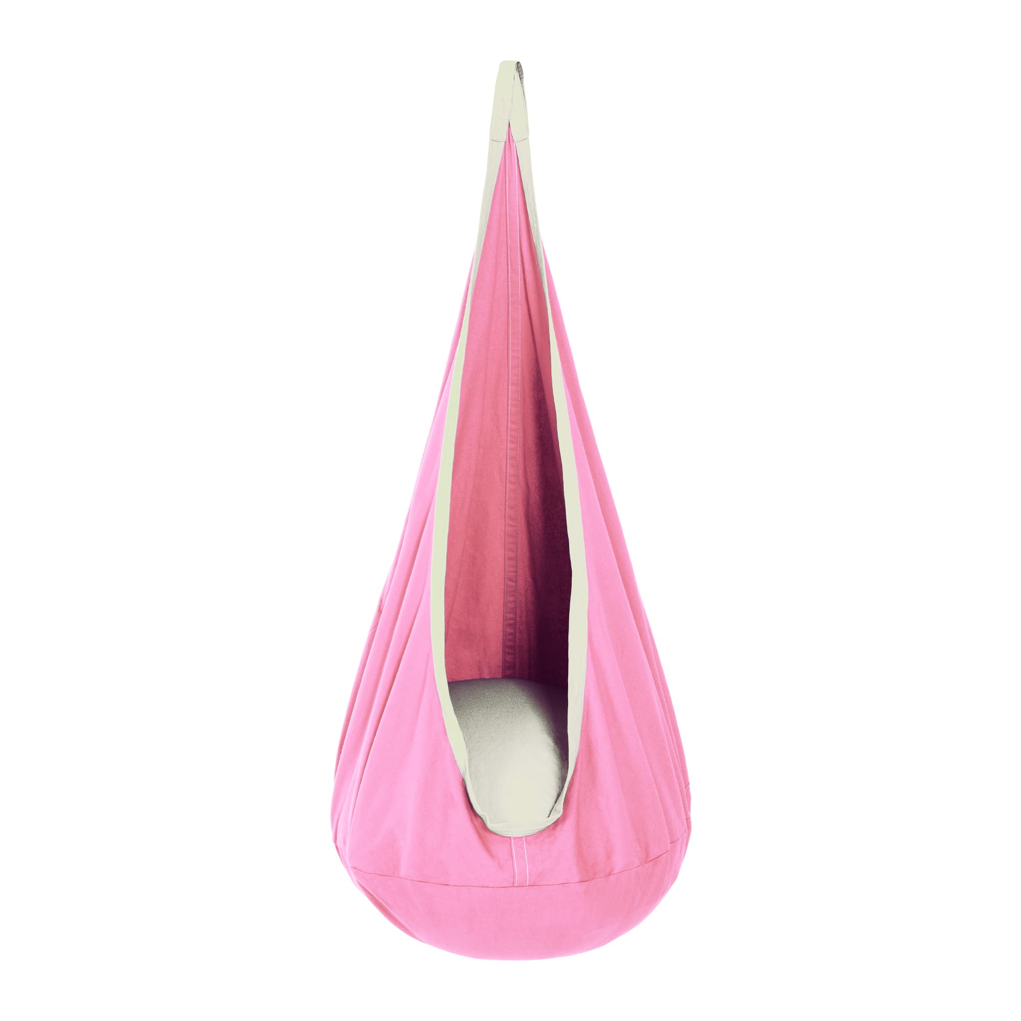 cossy Pod Swing Seat Chair, Portable Hammock Chair with Inflatable Cushion, Cotton Swing Chair for Indoor and Outdoor Use, Pink
