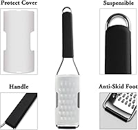 Vista 3 de Rallador de Queso Cambom, Triturador de Vegetales y Rallador Cítrico, Rallador de Limón para Queso Parmesano, Vegetales, Calabacín, Nuez Moscada