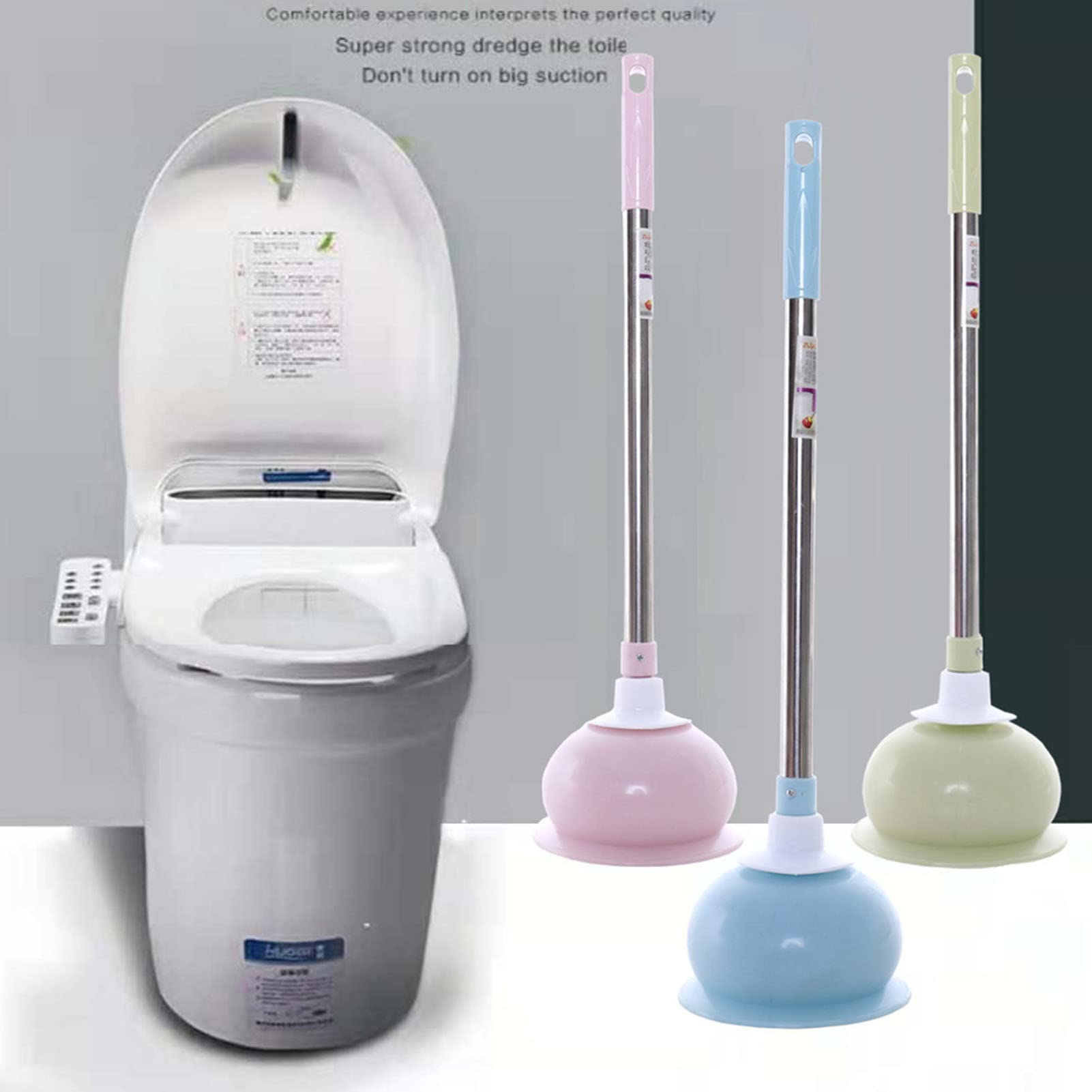 Déboucheur WC à Piston Long Manche – Puissant, Pour évier, Douche, Canalisation, Salle De Bain Et Cuisine