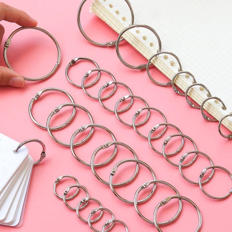 Image of DEZIINE� 38mm Loose Leaf Binder Ring Key Chain Key Rings Card Ring Stainless Steel(100pcs)