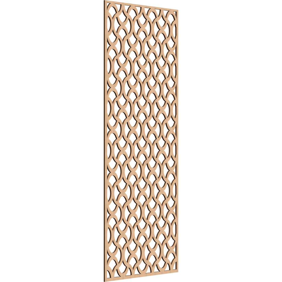 33 3/8"W x 84 3/8"H x 3/8"T Resort Decorative Fretwork Wood Wall Panels, Hickory