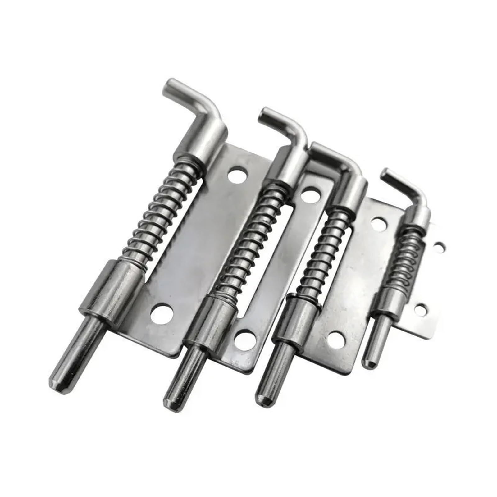 1pcs Spring Loaded Latches Barrel Bolt Latch Tone Door Cabinet Hinges Stainless Steel Hardware(2inch-Right)