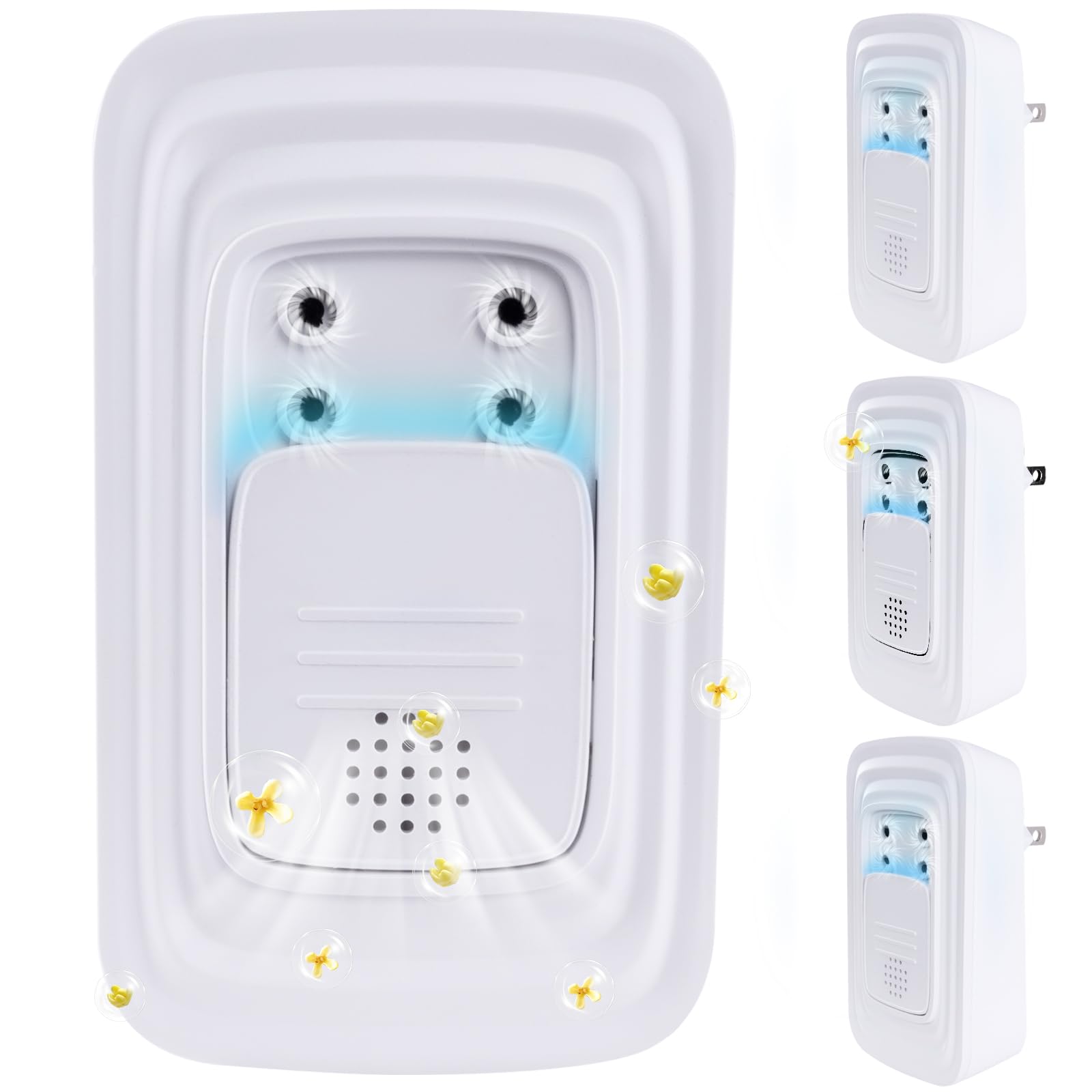 PVACG 4Pack Plug In Air Ionizers for Home with 4 Brush Heads and Fragrance, Quiet Negative Ion Air Purifier for Bedroom Portable Wall Plug In Air Freshener for Office Bathroom Living Room (4)