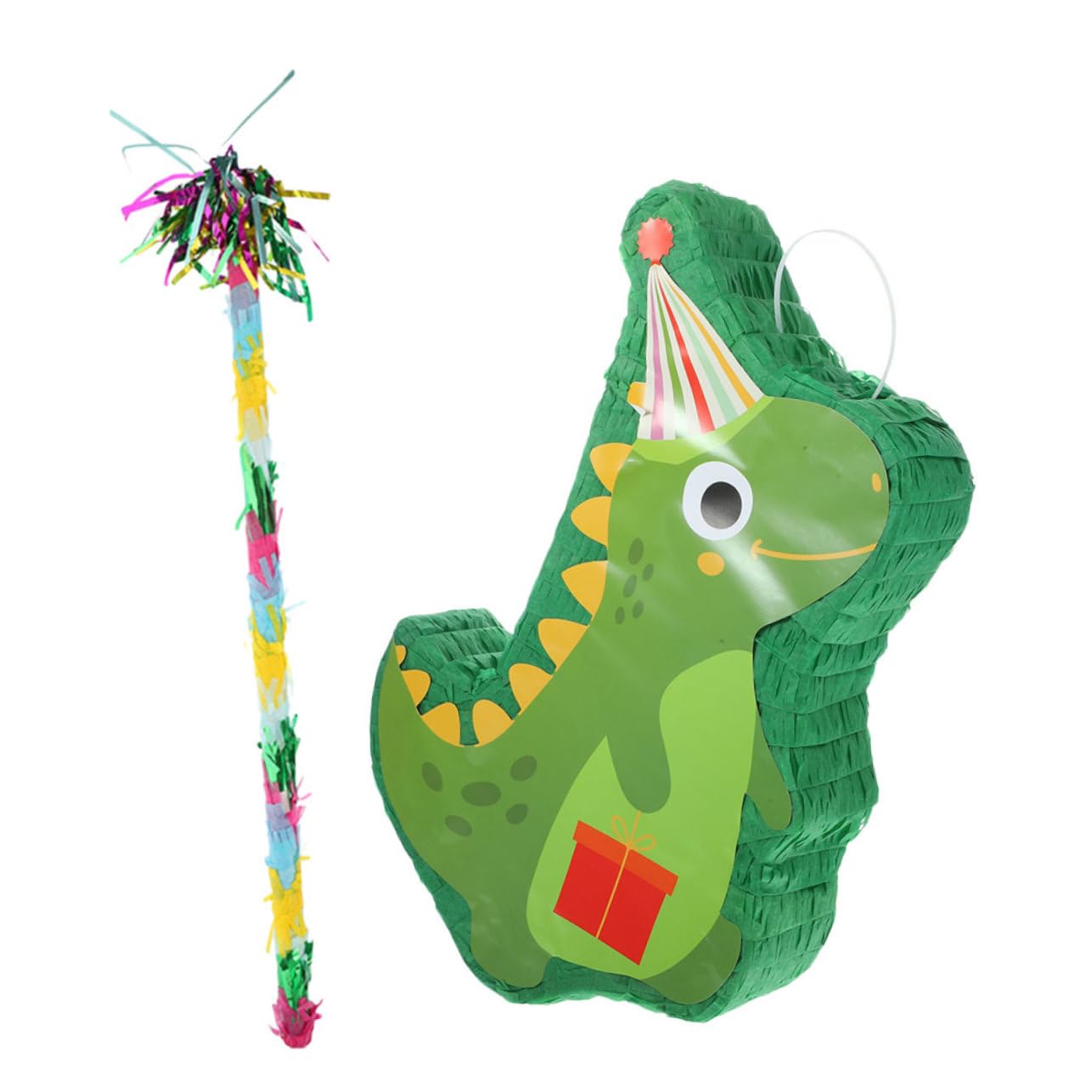 Pinata Dinosauro Festiva Bastone per Compleanni e Feste Carta Riciclabile