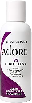 ADORE COSMETICS Semi-Permanent Haircolor #083 Fiesta Fuchsia 4 Ounce (118ml) (6 Pack)