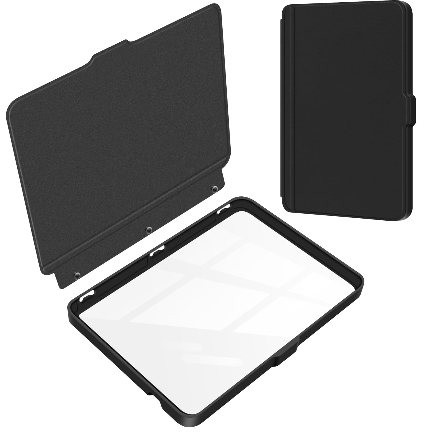 Split Folio Detachable Protective Case for 7" Kobo Libra Colour 2024 Released, Ultra Clear Transparent Back Cover Light Shell, Auto Sleep and Wake, Dark Green — view 9