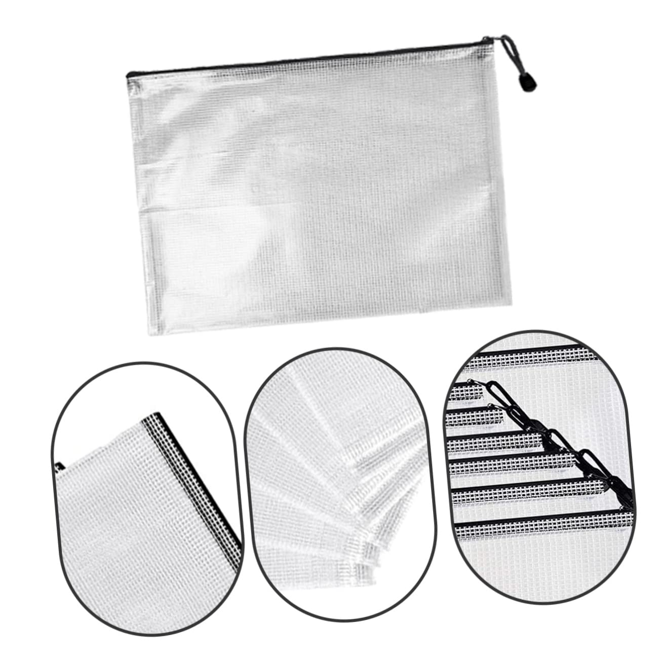 Borse File Cerniera Nero 10 Pezzi Pvc per Documenti Ufficio | Impermeabili, Resistenti allo Sporco e Difficili da Rompere, Back To School Party, Uso Multifunzione