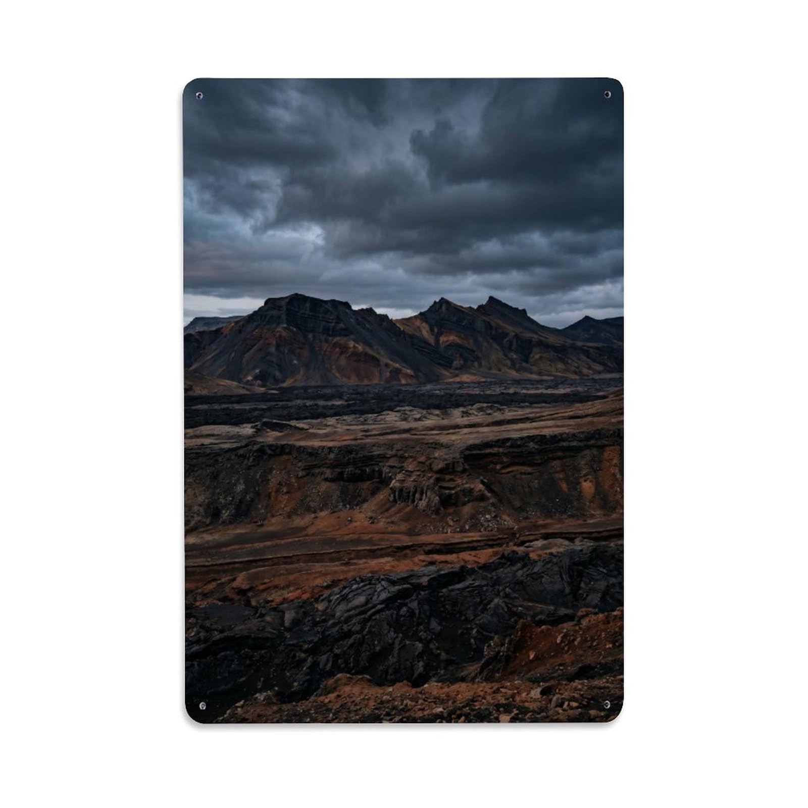 Icelandic Volcanic Living Geology Vintage Metal Tin Sign Plaque Wall Decor for Cafe, Club, Garden Metal Poster 8x12Inch
