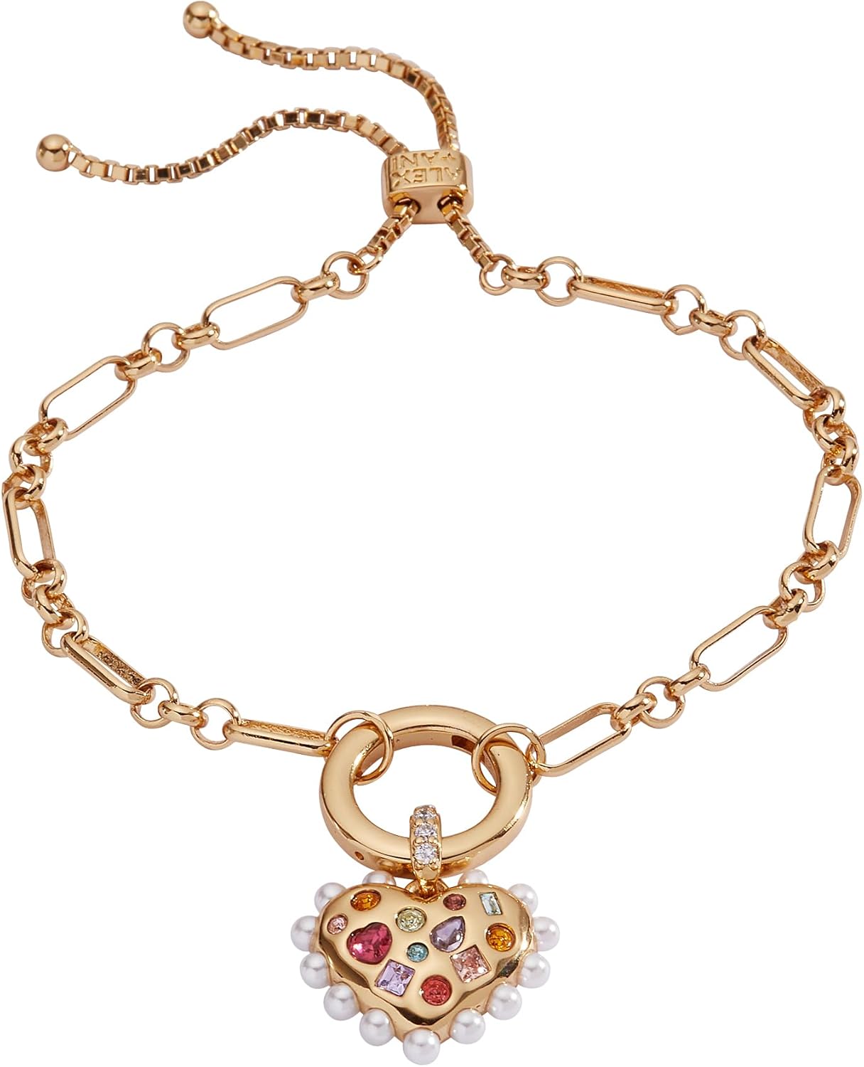 Alex and Ani Gemmy Heart Bolo Bracelet, Shiny Gold